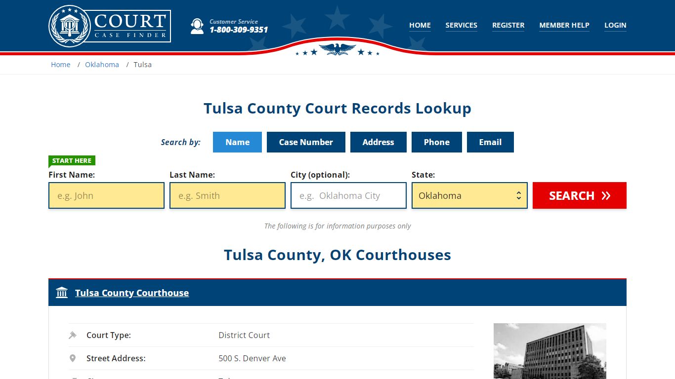 Tulsa County Court Records | OK Case Lookup - CourtCaseFinder.com